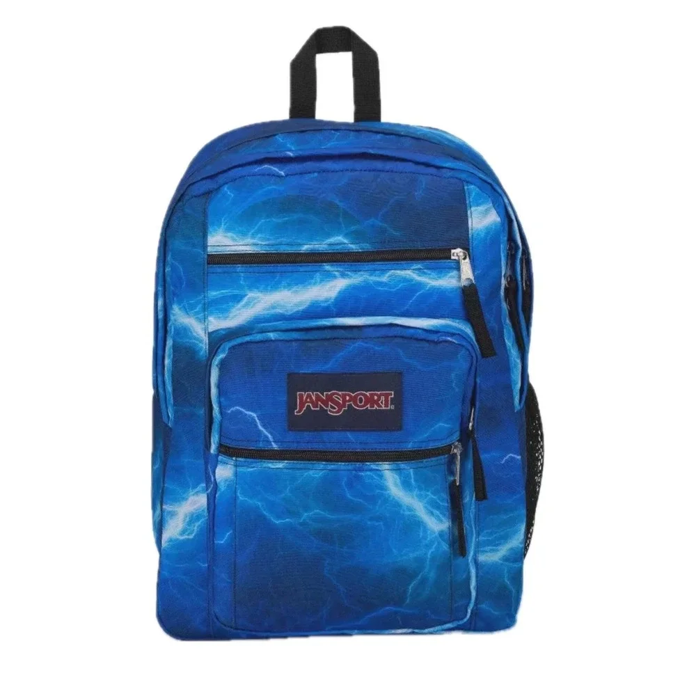 NWOT JanSport Back Pack, Blue Lightening. Multi Zip Pockets